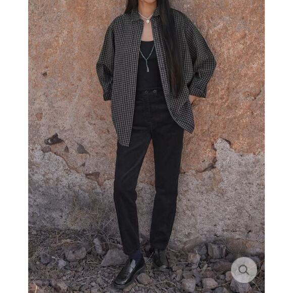 New w/Tag Poetry Women's Black Corduroy Hemp & Cotton Taper-Leg Trouser US 10 - Picture 2 of 9